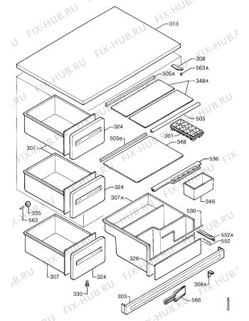 Взрыв-схема холодильника Aeg S2232-4KG - Схема узла Housing 001